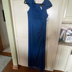 Alex evenings blue evening gown NWT sz 16